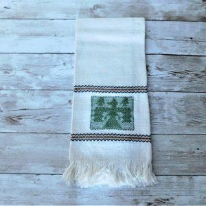 RARE Vintage Thunderbird Embroidered Linen Hand Towel Kitchen Towel